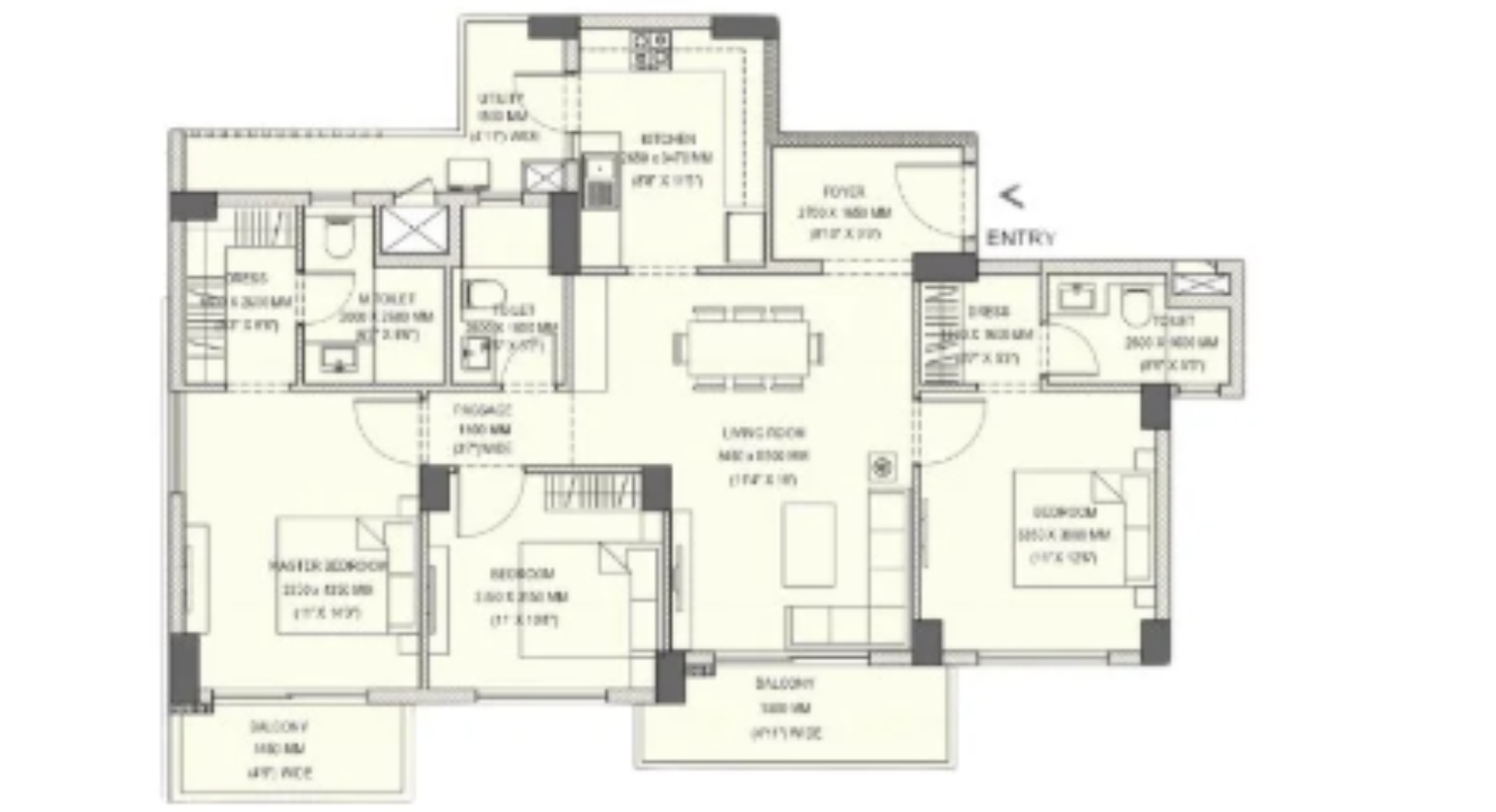 Tentative 2 Bhk Unit Plan